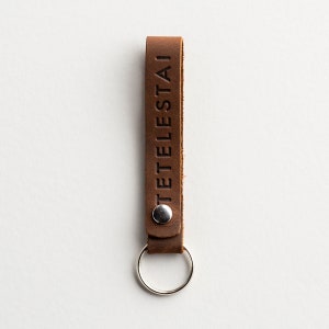 TETELESTAI Leather Keychain or Bracelet | Christian Apparel | High Quality Debossed Leather | Light or Dark Options
