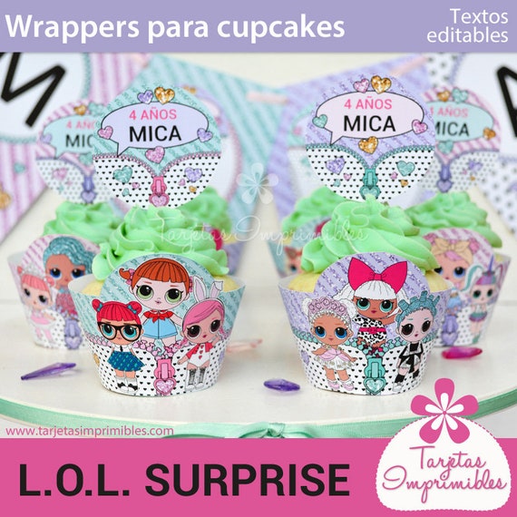 LOL Surprise wrappers y toppers para cupcakes para imprimir pdf Il_570xn