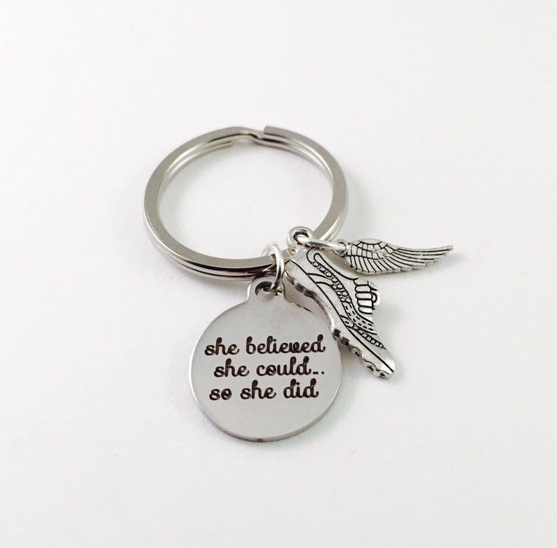 Run Keychain Running Shoe Keychain Running Keyring Track Etsy