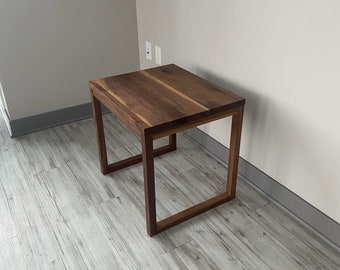 Modern Solid Walnut End Table (Large)