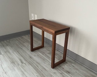 QUICK SHIP Modern Solid Walnut End Table "SKINNY"