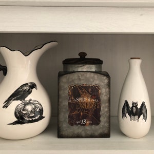 Spider Venom Galvanized Metal Container - Horror Gothic Spooky Home Decor
