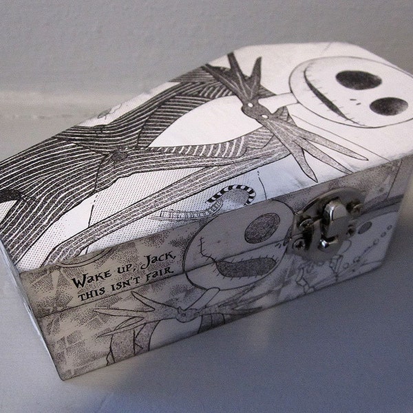 Nightmare Before Christmas Jack Skelington Comic Coffin Box - Gothic Horror Nerd Geek Comics Trinket Keepsake