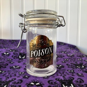 Small Poison Apothecary Bottle with Lid- Horror Gothic Spooky Home Decor