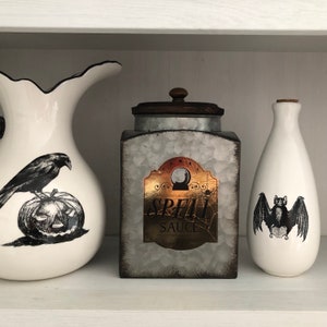 Spell Sauce Galvanized Metal Container - Horror Gothic Spooky Home Decor