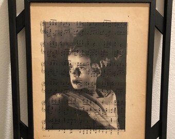 Cuadro de La novia de Frankenstein – Partitura vintage, decoración gótica para el hogar
