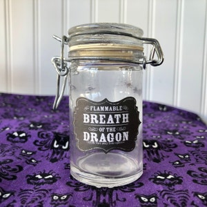 Small Breath of Dragon Apothecary Bottle with Lid- Horror Gothic Spooky Home Decor