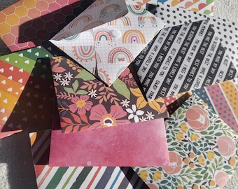 Handmade envelopes with velcro seal. Craft, stationary, journaling, scrapbooking
