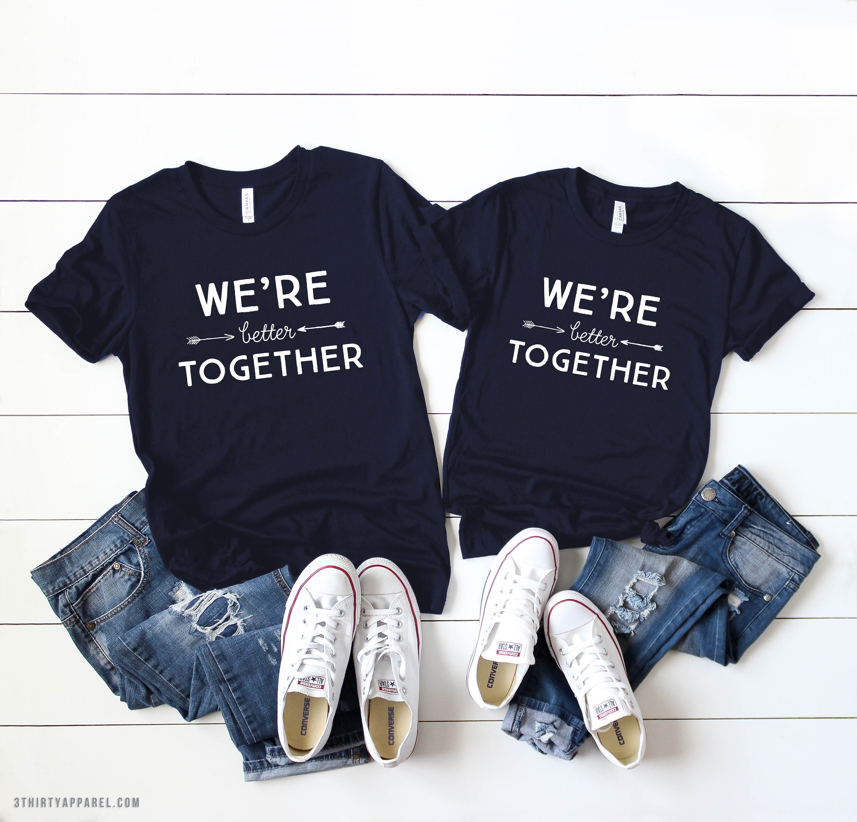 Tees T-shirts and Shirts Better Etsy Couples Announcement We\'re Together Matching Better Together Hubby Engagement Wedding Wife Shirts -