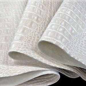 135 cm Vinyl Stoff Krokodil Gator White Lederbezug