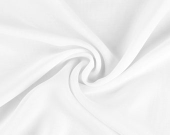 New White Solid Chiffon Fabric Polyester Dress Sheer 58/60" Wide by The Yard