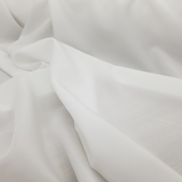 Off White Peachskin Fabric 100% Polyester Sold By The Yard