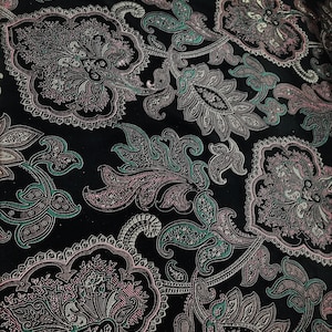Multicolor Paisley Flocking Velvet Drapery Upholstery 60&quot; Width Fabric - Sold By The Yard