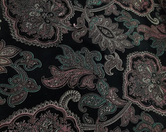 Multicolor Paisley Flocking Velvet Drapery Upholstery 60" Width Fabric - Sold By The Yard