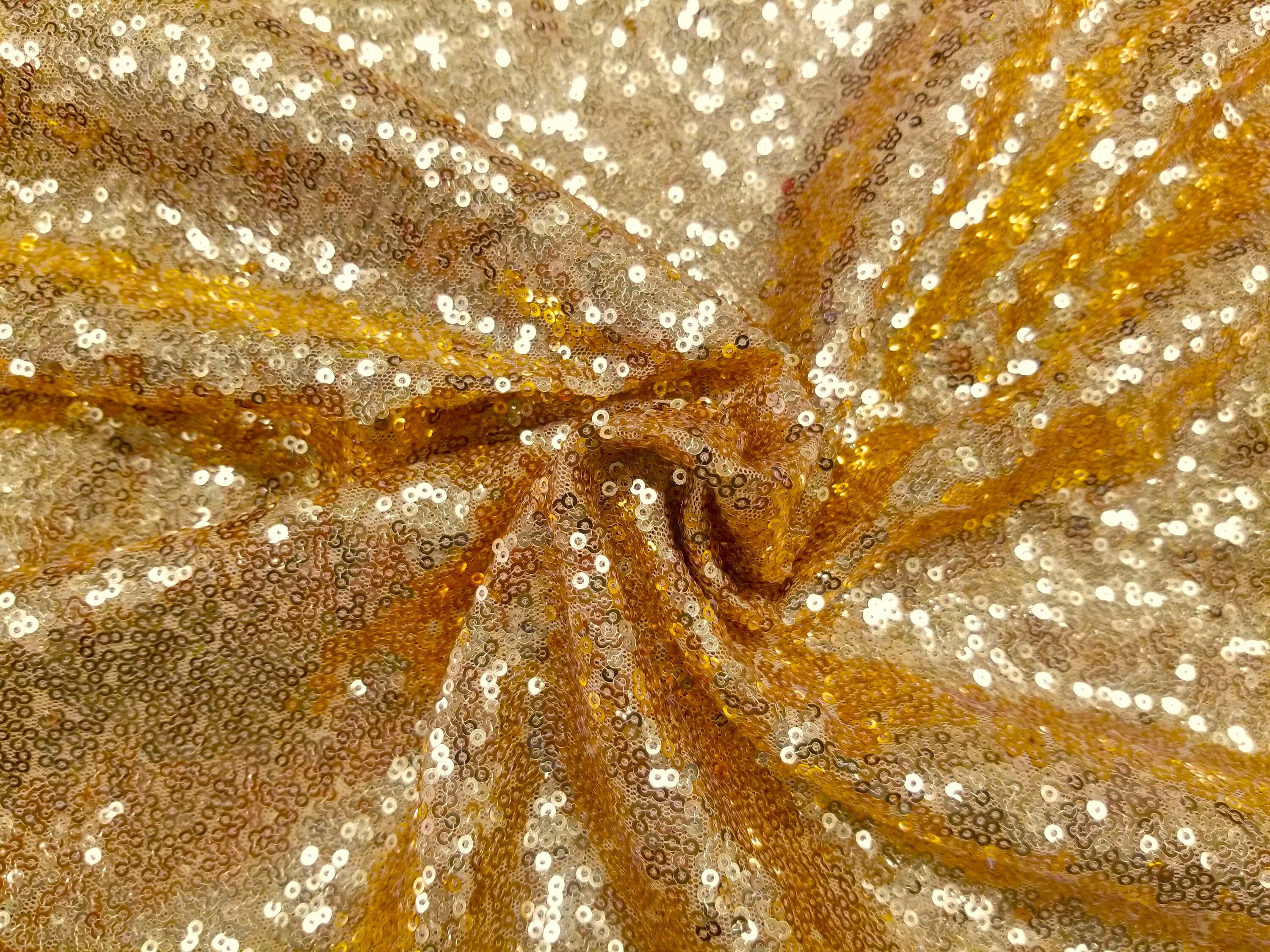 Gold Sequin Fabric 52 Inch Wide 