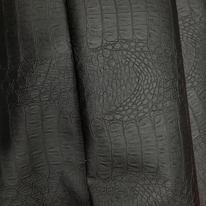 54&quot; Vinyl Fabric Crocodile Gator Black Fake Leather Upholstery