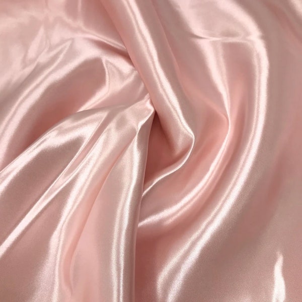 Blush / Rose Gold Bridal Satin Charmeuse Fabric 60" inch Wide Vendu par yard - pour mariage, mariée, femme de chambre, vêtements, artisanat, décoration, costume