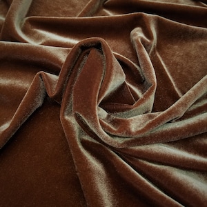 Rust Stretch Velvet Fabric By The Yard