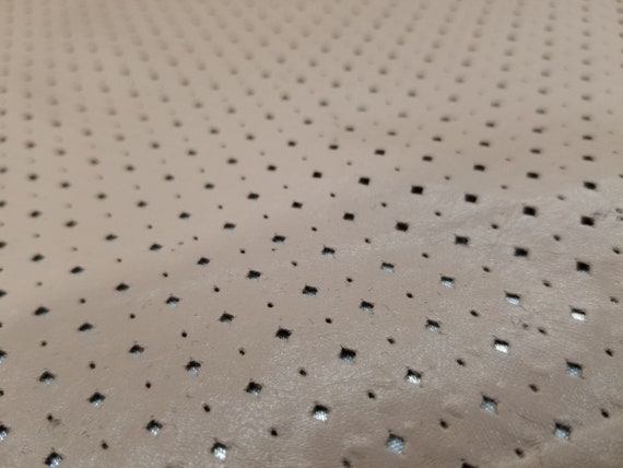 Blush Perforated Faux Leather Fabric for Upholstery, Cushions