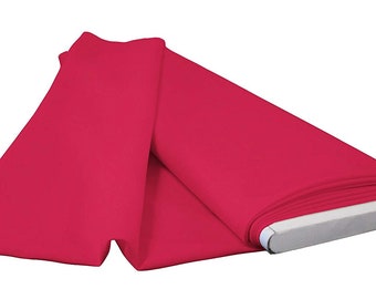 Polyester Poplin Fabric, 60" Wide, Flat Fold roll, 5 Yard Package. Fuchsia.