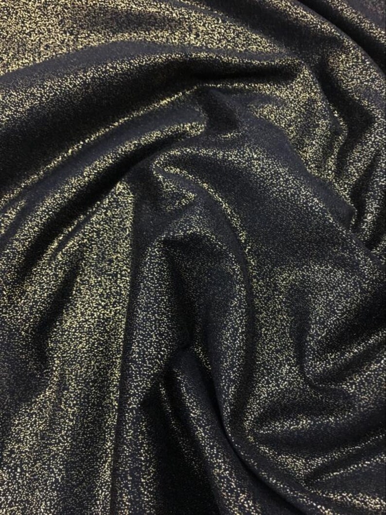 Black and Gold Sparkle - 1 Yard Zuma Fabrics 100/% BLACK COTTON With Gold Foil Sparkle Print Sold By The Yard Used For Making Face Masks