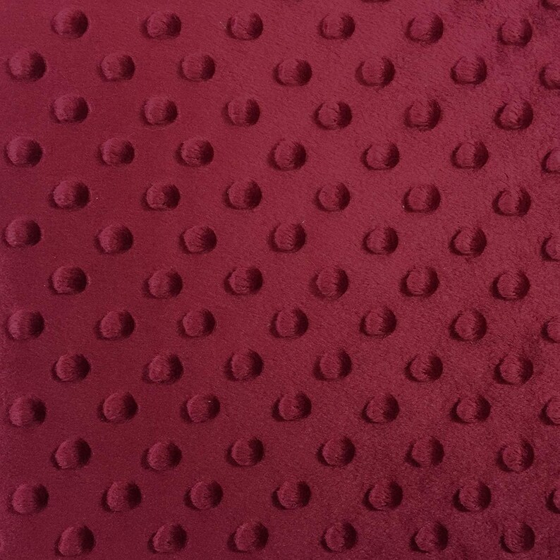 BURGUNDY Minky Dimple Dot Blanket Fabric 60 Wide Sold By The Yard