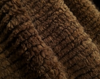 Dark Brown Sherpa Soft Blanket  Faux Lamb Fur Fabric  By The Yard