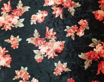 Multicolor Floral Print Fabric Sold By The Yard 60" inches used for Sewing Apparel Upholstery Fashion Sewing Dress