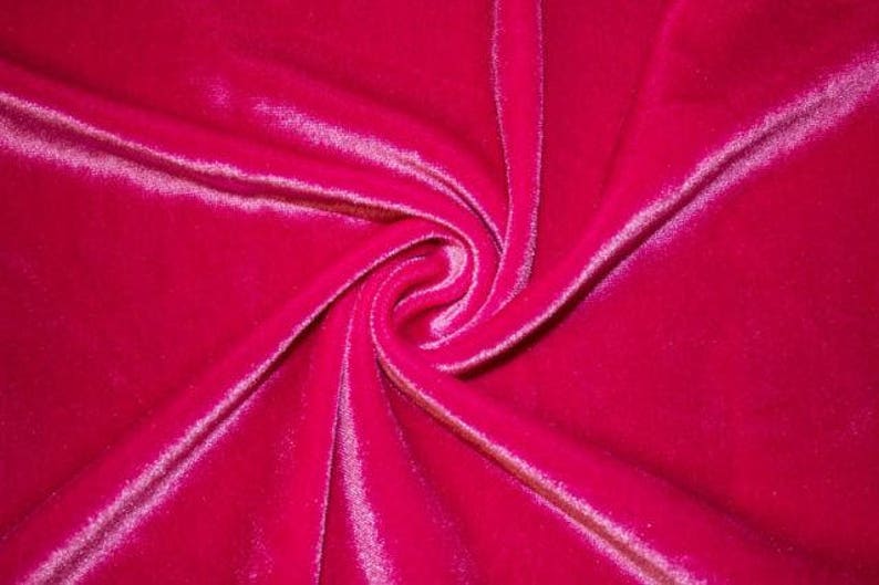 Stretch Velvet Fabric 60'' Wide by the Yard for Sewing Apparel Costumes Craft 1 YARD, Fuchsia By Yard 画像 1