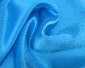 60" inches Wide - by The Yard - Charmeuse Bridal Satin Fabric for Wedding, Apparel, Crafts, Decor, Costumes (Turquoise)Sold by Yard