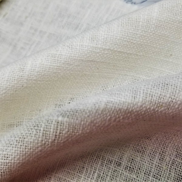 Zuma Fabrics 100% Heavy Linen Fabric Sold by the Yard ( Ivory - 1 Yard) 55" Inches Used For Sewing, Masks, Fashion, DIY, And Craft