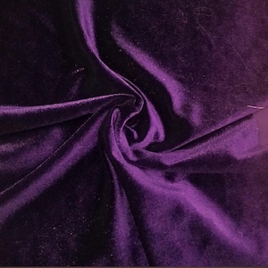 Stretch Velvet Fabric 60&#39;&#39; Wide by the Yard for Sewing Apparel Costumes Craft (1 YARD, Purple)