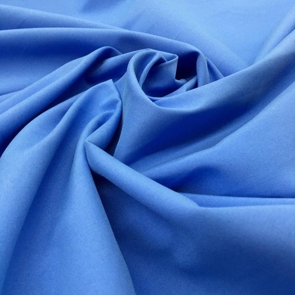 Zuma Fabric Micro Fiber Polyester WATERPROOF DWR Scrub Blue (1 Yard x 60" inch) Medical Blue Color - Used For Sewing Hospital Scrub Gown DIY