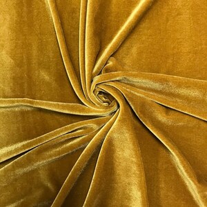Stretch Velvet Knit Gold Fabric By The Yard