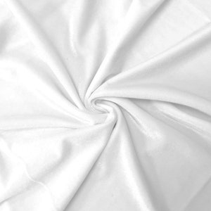 Stretch Velvet Fabric 60'' Wide by the Yard for Sewing Apparel Costumes Craft (1 YARD, White)