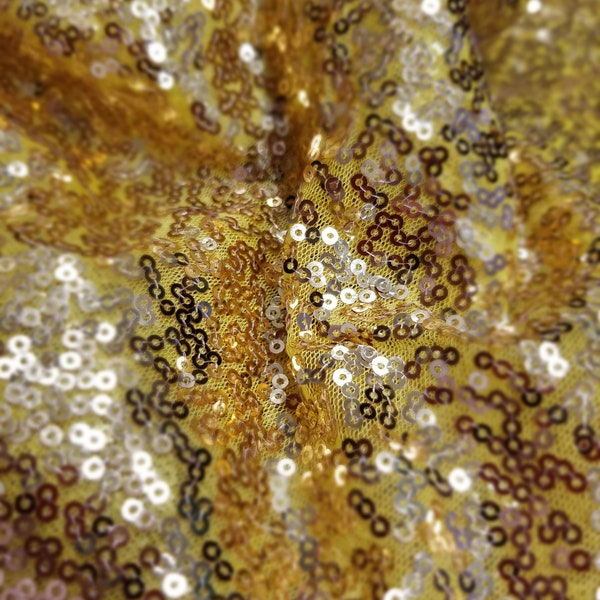 Fabulous Dark Gold Spangle/Glitz Sequins 50" Sold by Yard