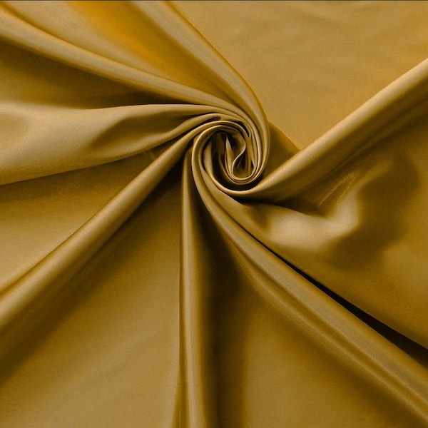 60" inches Wide - by The Yard - Charmeuse Bridal Satin Fabric for Wedding, Apparel, Crafts, Decor, Costumes (Dark Gold, 1 Yard)