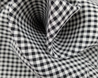 Black 1/8" Gingham Polyester Cotton Fabric, 60" Wide Sells by the Yard