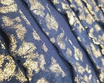 Black 1" Ruffle Gold Metallic Knit Polyester Spandex 4-Way Stretch Apparel Craft Fabric Skirt Dress 51" Wide by the Yard
