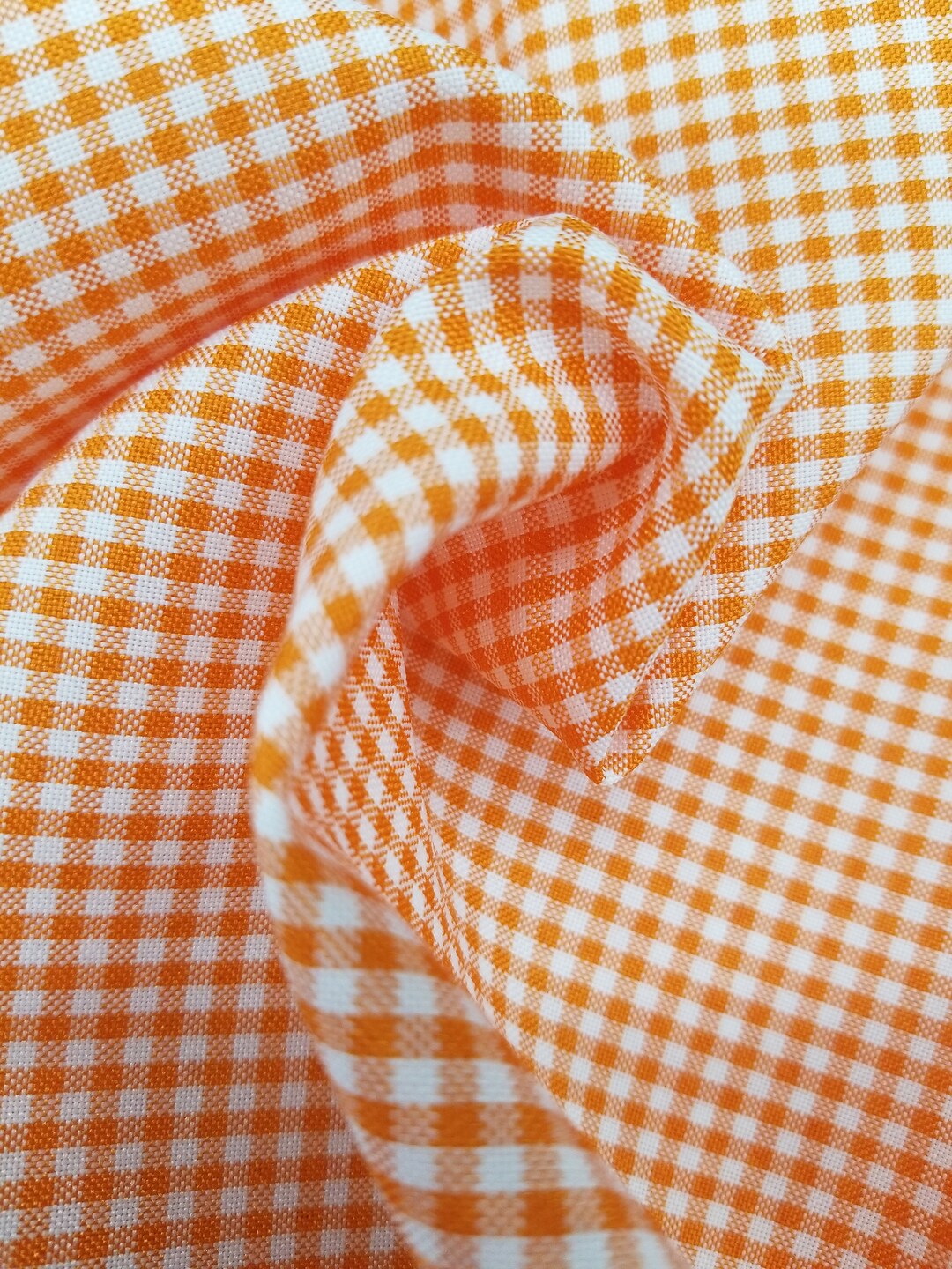 orange-1-8-gingham-polyester-cotton-fabric-60-wide-sells-by-the-yard