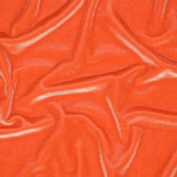 Stretch Velvet Fabric By the Yard - Orange