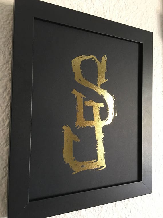 Love graffiti gold foil 8x10 art print unframed
