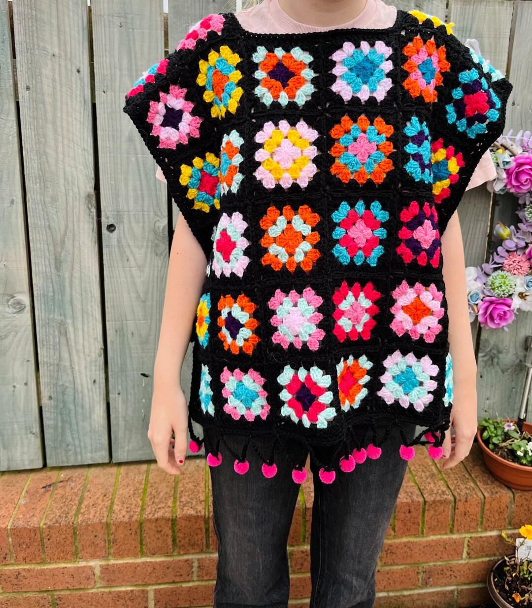 CROCHET PATTERN for Pompom Crochet Poncho - Etsy