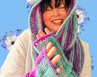 Wednesday Crochet Hood & Mitts Set