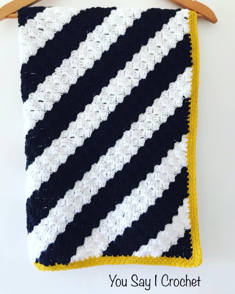 PATTERN for C2C Crochet Blanket with Moss Stitch Border Etsy