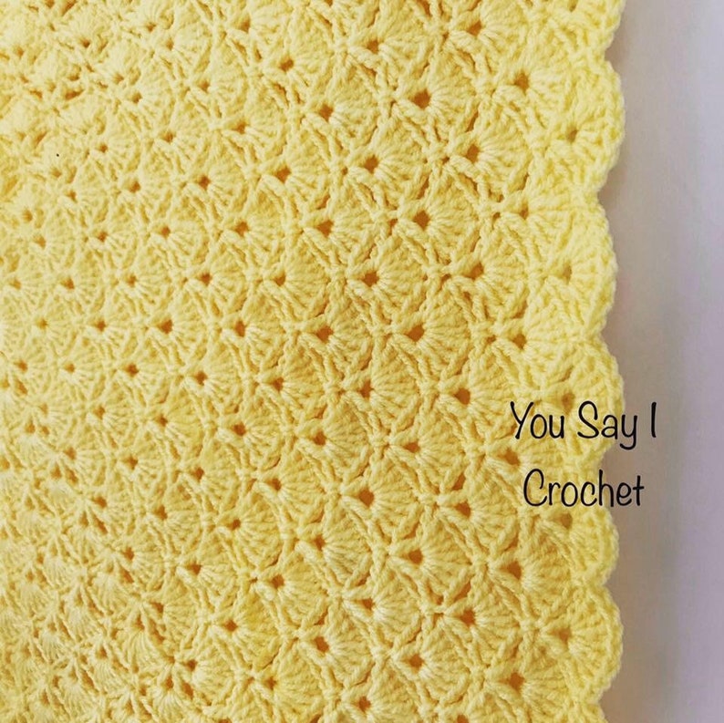 CROCHET PATTERN for Shell Stitch Crochet Blanket image 3