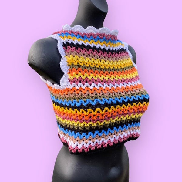 CROCHET PATTERN for Striped Crochet Top