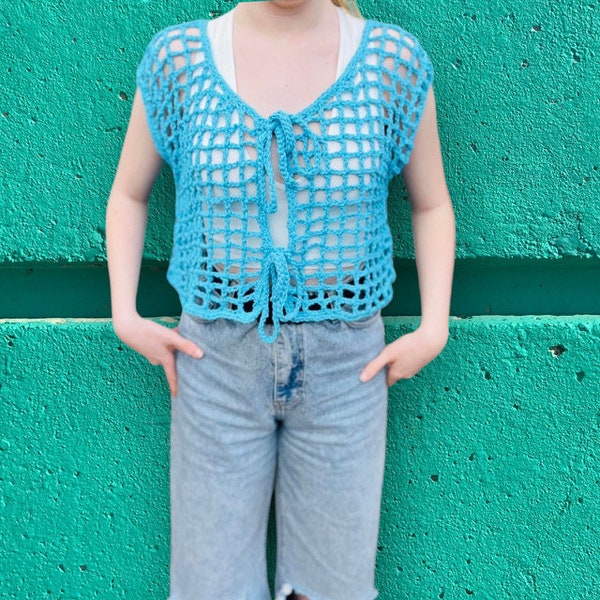 CROCHET PATTERN for Mesh Crochet Cardigan