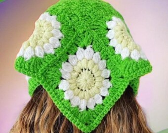 PATRÓN DE CROCHET para pañuelo tipo bandana Daisy