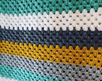 CROCHET PATTERN for Granny Stripe Crochet Blanket